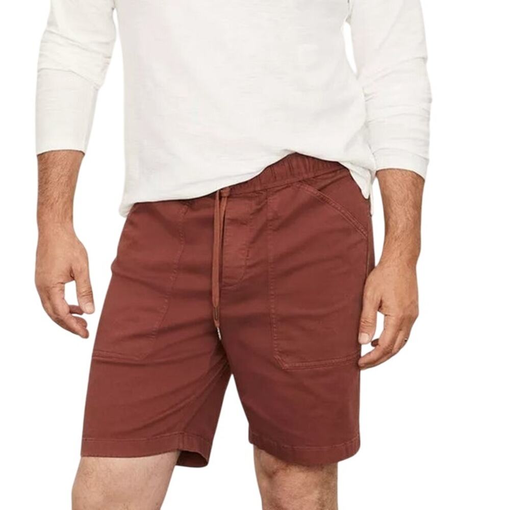 Vince Garment Dye‎ Canvas Shorts Mens XL Burnt Red Relaxed Coastal Resort Casual